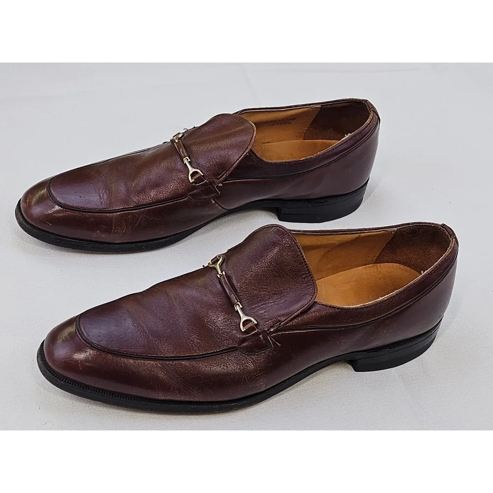 Bostonian‎ Mens 12 A/AAA Burgundy Leather Bit Loafers Dress Shoes 21004